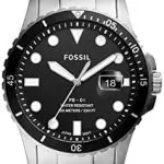 Fossil Men's FB-01 Quartz Stainless Steel Three-Hand Date Watch, Color Silver/Black (Model: FS5652)