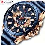 original Curren Men's Watch Top Luxury Brand Big Dial Blue Quartz Men Watches Chronograph