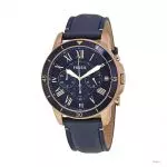 original Fossil Grant Watch Blue Dial Men's Chronograph Watch Stainless Steel and Leather Quartz Watch FS5237