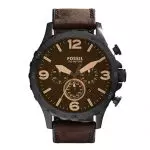 original Fossil Men's Nate Quartz Stainless Steel with Brown Leather Strap Brand Luxury Casual Watch for Men JR1487