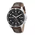 Fossil Men's Watch Wakefield Chronograph Watch with Leather Strap Black Dial Quartz Wristwatch for Men CH2944