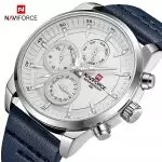 NAVIFORCE Brand Men Military Genuine Leather Sport Watches Men's Watches Waterproof