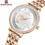NAVIFORCE Rose Gold Watch Women Watches Ladies Creative Steel Women's Bracelet Watches Female Waterproof Clock