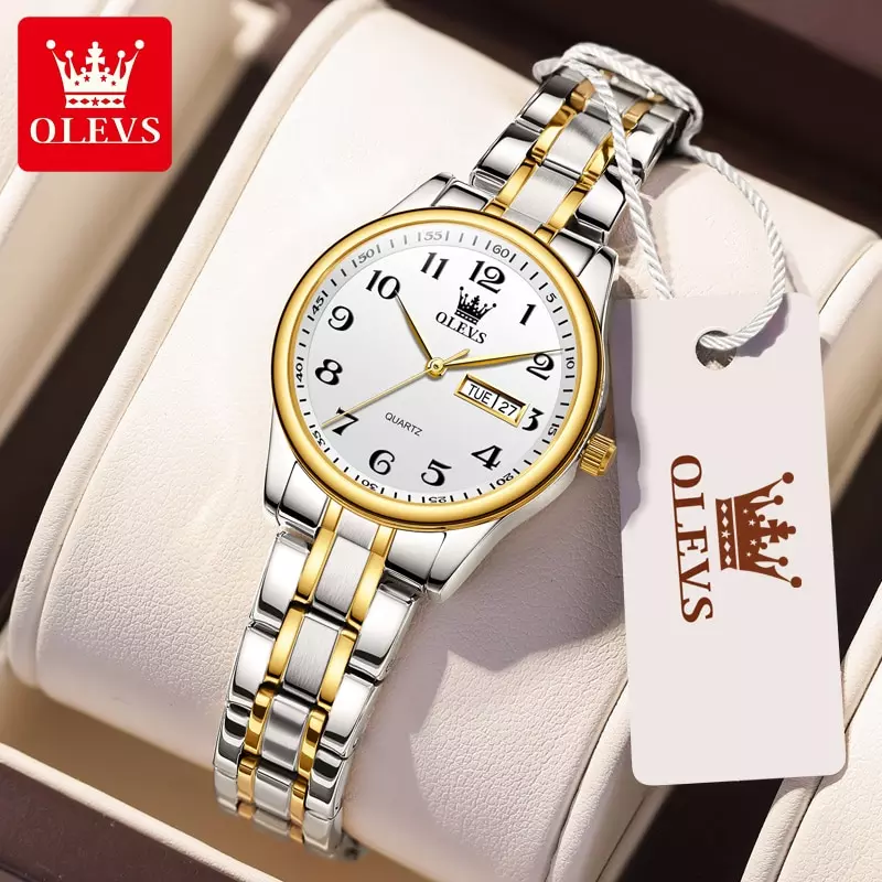 OLEVS-Women-s-Wrist-watch-Original-Luxury-Watches-for-Ladies-Waterproof-Stainless-Steel-Quartz-Woman-Wristwatch OLEVS Women's Wrist watch Original Luxury Watches for Ladies Waterproof Stainless Steel Quartz Woman Wristwatch Gold 2022 - Image 1