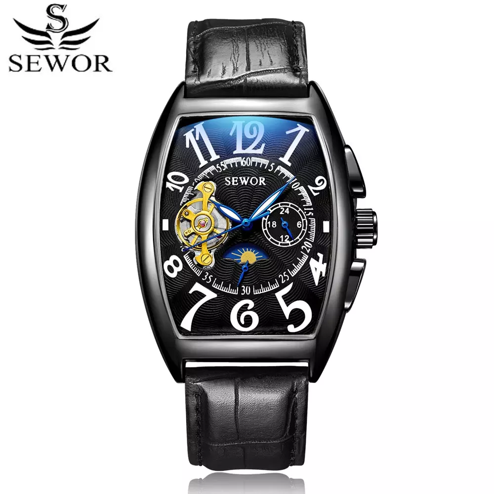 SEWOR-Relogio-Masculino-Luxury-Brand-Tourbillon-Mechanical-Mens-Watches-Brand-Men-Military-Leather-Men-Sports-Watch SEWOR Relogio Masculino Luxury Brand Tourbillon Mechanical Mens Watches Brand Men Military Leather Men Sports Watch Waterproof - Image 1