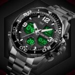 SKMEI  Men Watch Digital Sport Wristwatch Steel Strap Waterproof Clock 1649