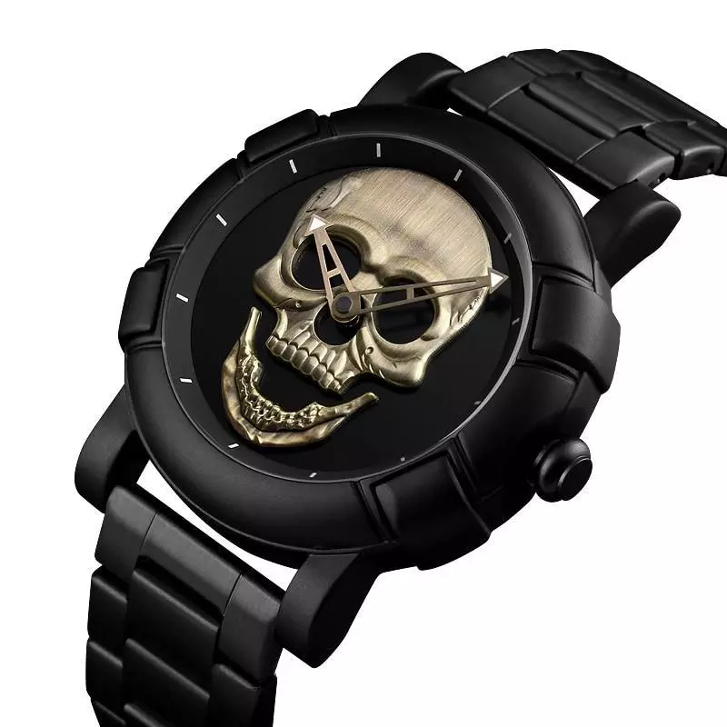 SKMEI-Skull-Quartz-Watch-Luxury-Brand-Creativity-Men-s-Watch-Stainless-Steel-Waterproof-Men-Wristwatches-Relogio SKMEI Skull Quartz Watch Luxury Brand Creativity Men's Watch Stainless Steel Waterproof Men Wristwatches Relogio Masculino 9178 - Image 1