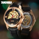 Skmei Automatic Mechanical Watches Hollow Dial Men Automatic Wristwatch Luminous Pointer