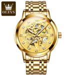 OLEVS 9901 Hollow Automatic Mechanical Men's Watch Diamond Luminous Men's Watch Luxury Brand Male Casual Sports Wrist Watch
