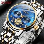 OLEVS Men‘s Watch Quartz Stainless Steel Waterproof Chronograph Luminous Luxury Top Brand Analog Big Face Wrist Watches Clock